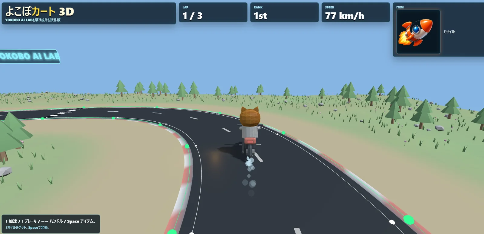 草原コースをバイクで走るDr.よこぼ